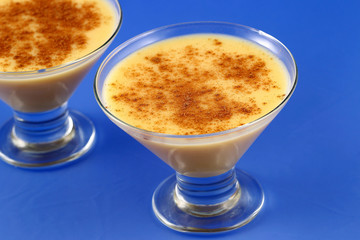 Custard, sweet and creamy dessert.