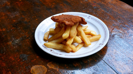 Chicken dish on a restaurant table