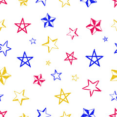 Seamless doodle hand drawn stars