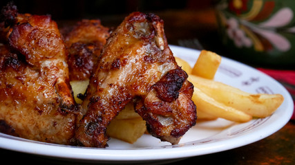 Chicken dish on a restaurant table
