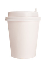 coffee cup cardboard disposable isolated on white background, coffee to go, takeaway