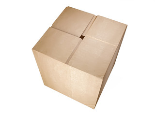 Closed Cardboard Box in 3D