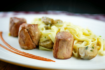 Chicken dish on a restaurant table