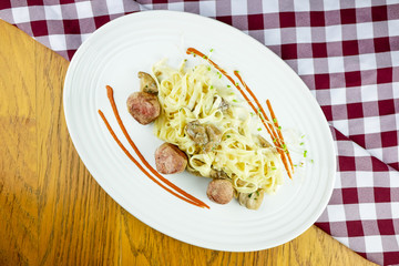 Chicken dish on a restaurant table
