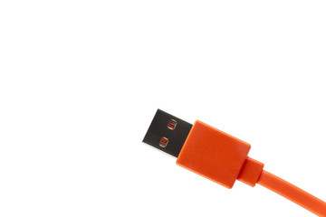 usb data cable with digital devices, charger, OTG isolated on white background