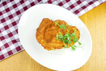 Chicken dish on a restaurant table