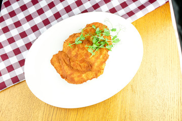 Chicken dish on a restaurant table