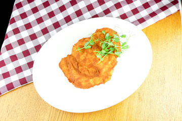 Chicken dish on a restaurant table