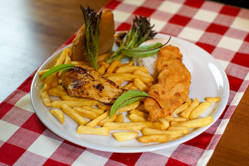 Chicken dish on a restaurant table