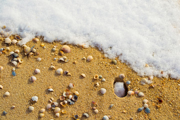 Snow on the beach