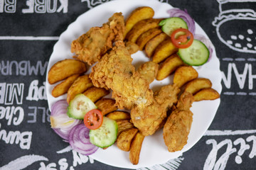 Chicken dish on a restaurant table
