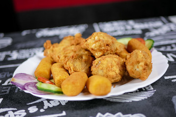 Chicken dish on a restaurant table