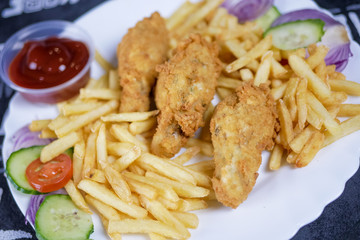 Chicken dish on a restaurant table