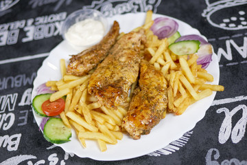 Chicken dish on a restaurant table