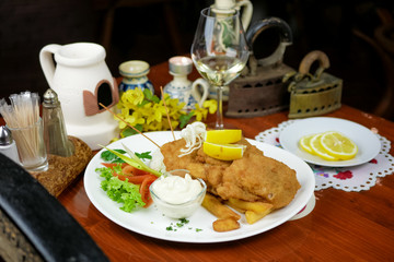 Chicken dish on a restaurant table