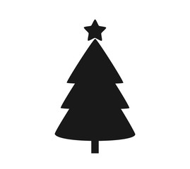Obraz premium Christmas tree shape black icon.