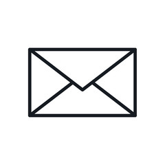 Email icon. Outline envelope sign isolated on the white background
