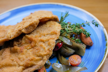 Chicken dish on a restaurant table