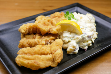 Chicken dish on a restaurant table