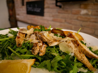 Chicken dish on a restaurant table