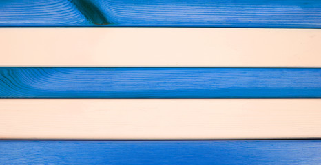 Painted blue wood & white wood - horizontal stripes as a background texture for design, and room for text / words.
