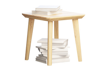 Fototapeta premium Modern wood rectangular coffee table. 3d render.