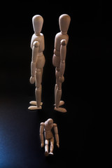 Mannequins and architectural game pieces