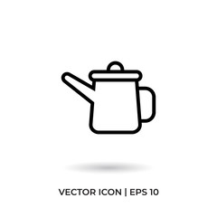 Watering can vector icon in modern design style for web site and mobile app