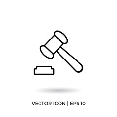 Judge gavel, auction hammer vector icon in modern design style for web site and mobile app