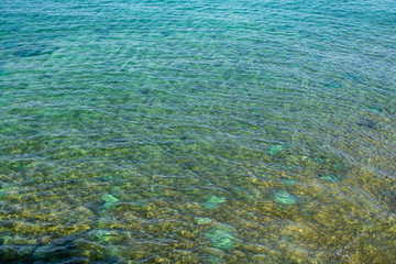 Transparent and clear waters of mediterranean sea