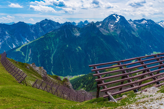 avalanche protection in the alps, stubai valley, tyrol