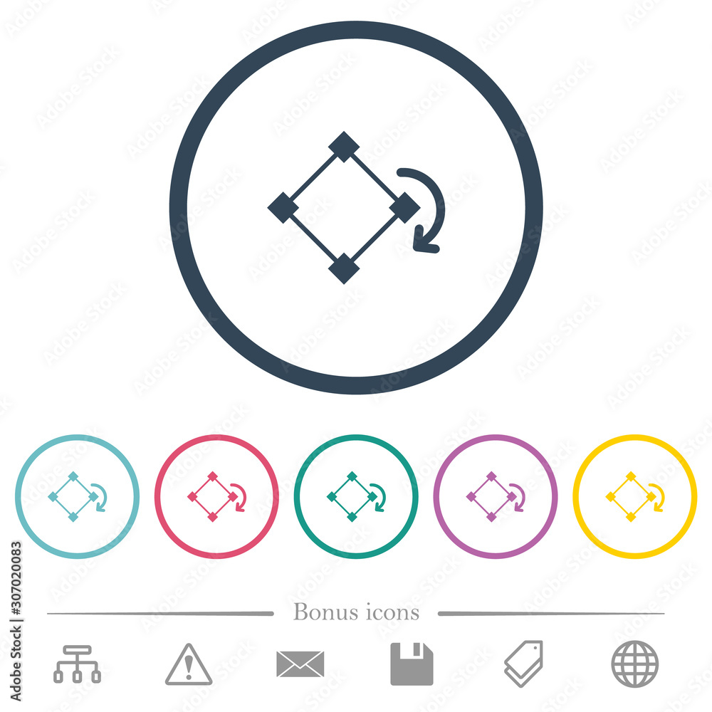 Poster rotate element flat color icons in round outlines
