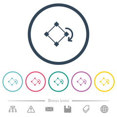 Rotate element flat color icons in round outlines