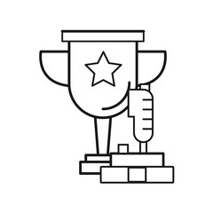 video game joystick control with trophy cup