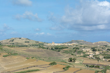 Fototapeta na wymiar Panorama view at Gozo island in Malta