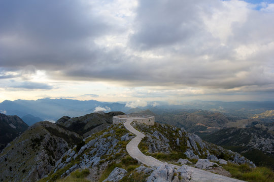 Mountain view in Lovcen national park at sunset, Montenegro