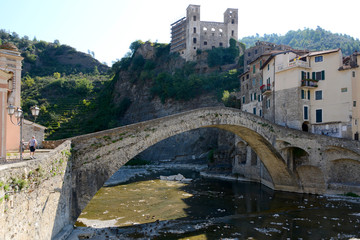 Ponte Vecchio de Dolceacqua, a single arch bridge constructed in the 13th century