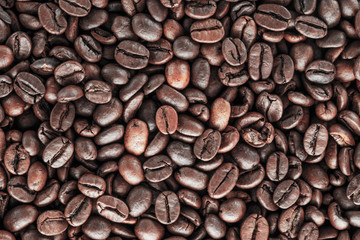 Black coffee beans studio shot.