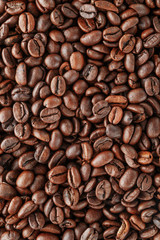 Black coffee beans studio shot.