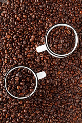 Black coffee beans studio shot.