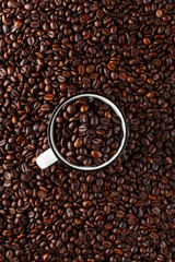 Black coffee beans studio shot.