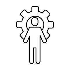avatar businessman silhouette with gear