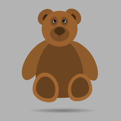 Realistic toy teddy Bear new year and christmas object isolated on background. Vector illustration eps 10.