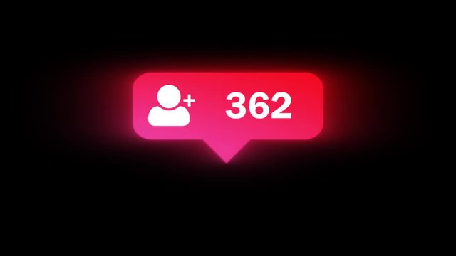 Motion design counter, friends button, One hundred friend request, subscriber or follower social media notification icon 3D graphics alpha channel