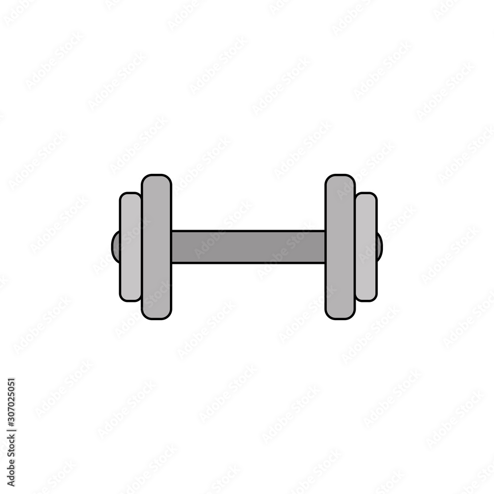 Poster dumbbell equipment gym isolated icon vector illustration design