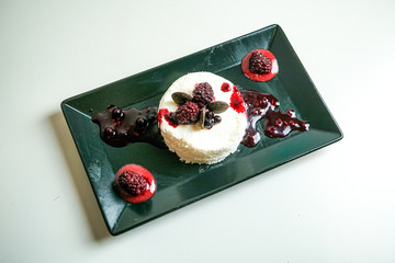 Dessert on a restaurant table