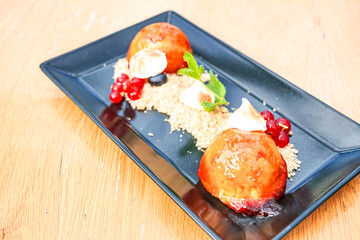 Dessert on a restaurant table