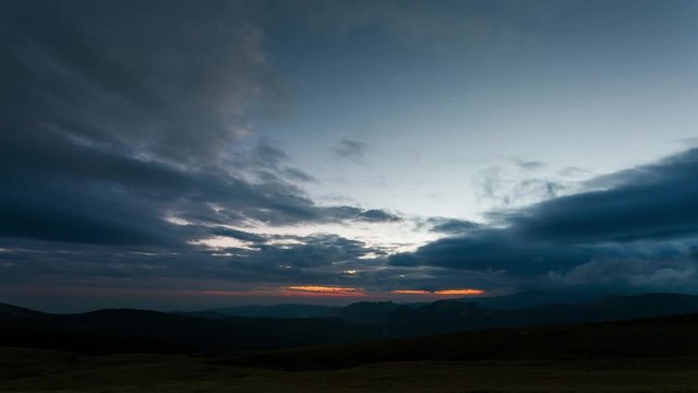 Timelapse sunset in the mountains