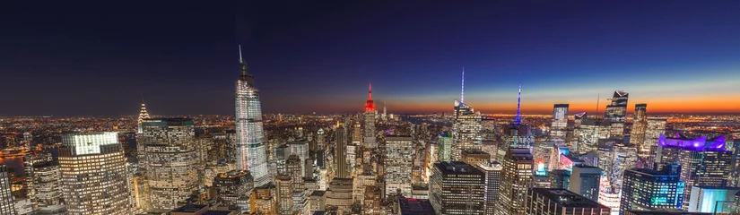 Velours gordijnen Manhattan New York City Manhattan gebouwen skyline 2019 november