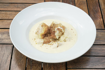 Dessert on a restaurant table